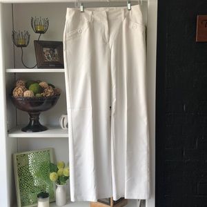 White wide leg dress pants